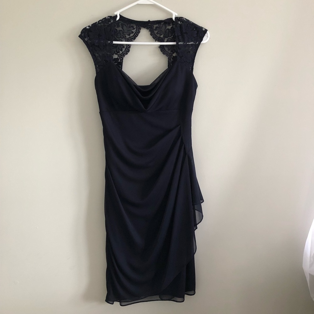 Navy David’s Bridal Bridesmaids Dress